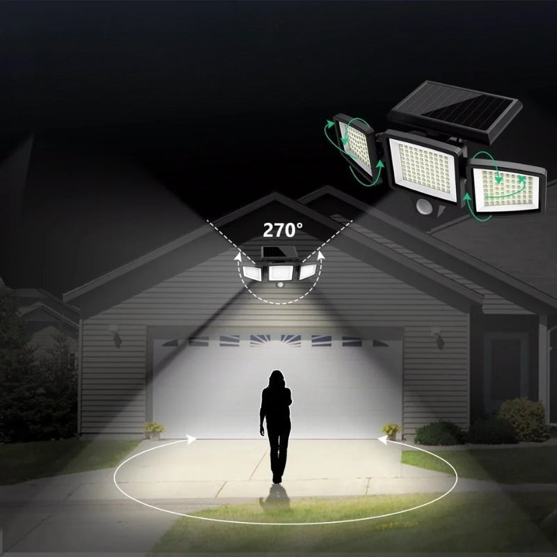 Luz exterior LED com sensor de movimento, resistente à água