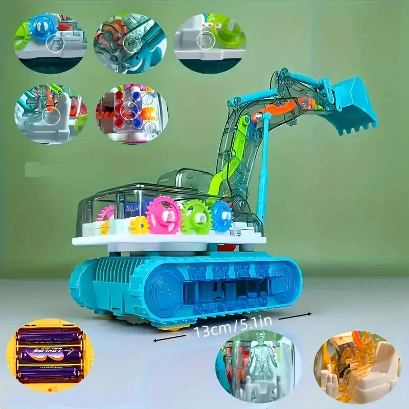 Escavadora musical dançante com luzes brilhantes