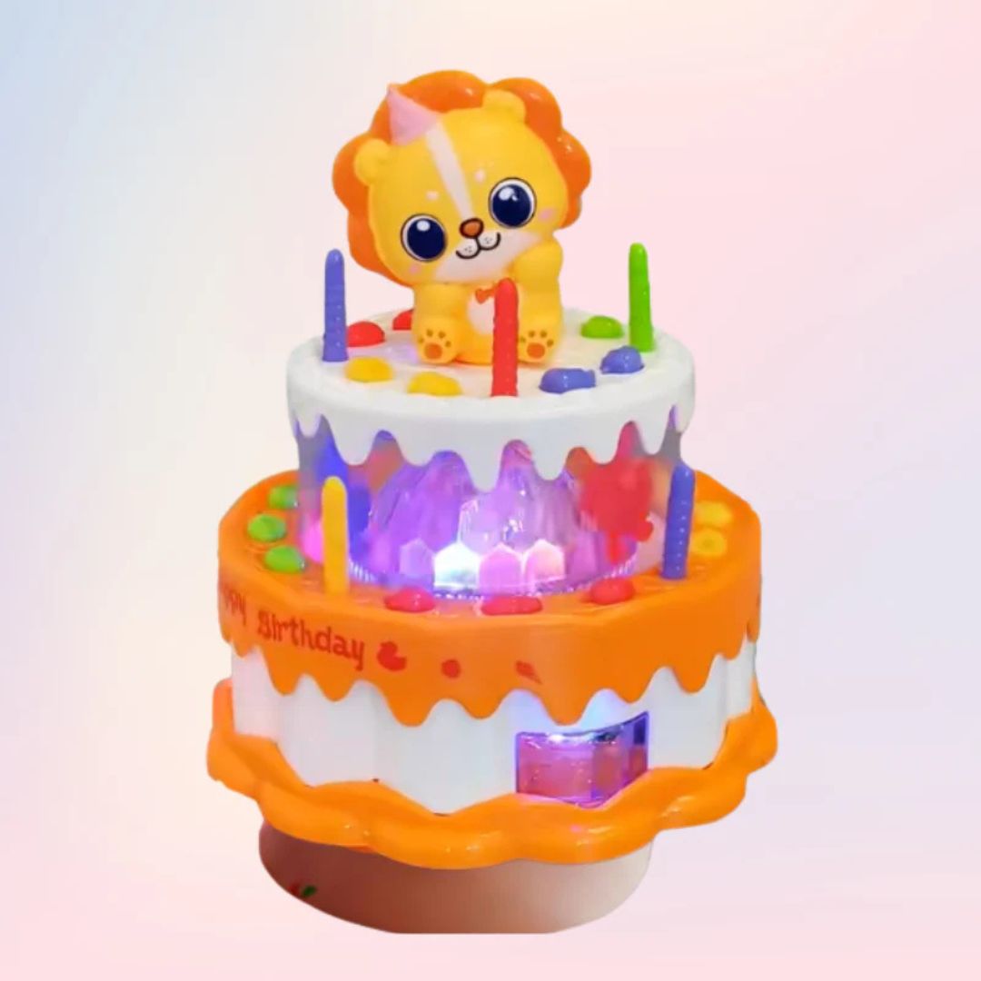Bolo de Aniversário Dançante – Brinquedo Musical LED para Crianças