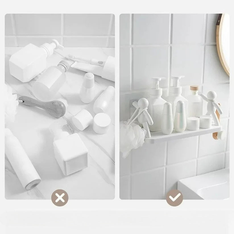 Prateleira decorativa de parede com fixação adesiva