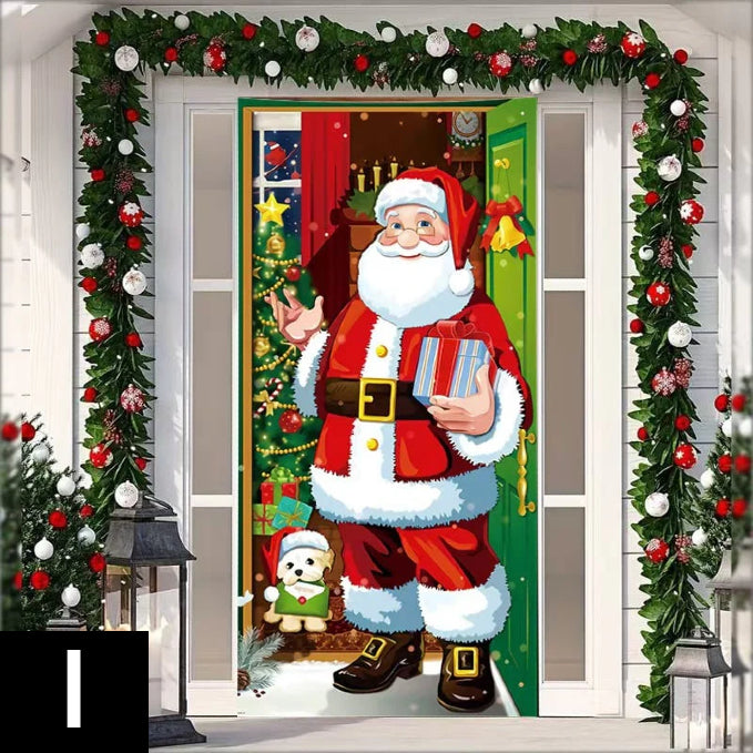 Grinalda de Natal para porta com laço e sinos – um destaque festivo impressionante