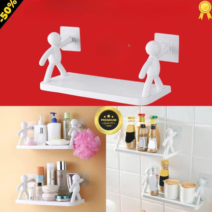 Prateleira decorativa de parede com fixação adesiva