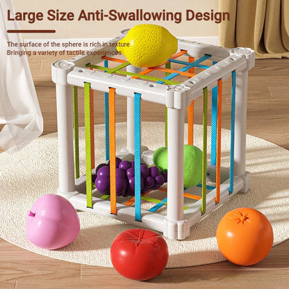 Caixa de triagem de formas para desenvolver a motricidade e o aprendizado inicial das crianças