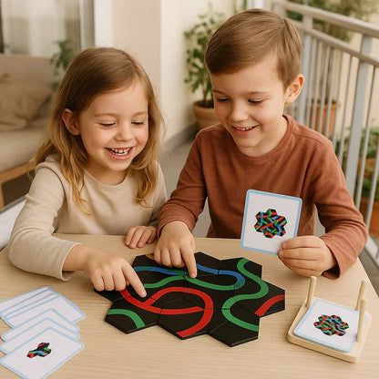 Jogo educativo de caminhos para crianças e toda a família