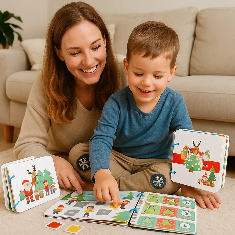 Livro educativo Montessori de histórias de Natal
