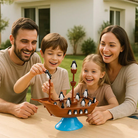 Navio pirata dos pinguins – jogo de equilíbrio para toda a família