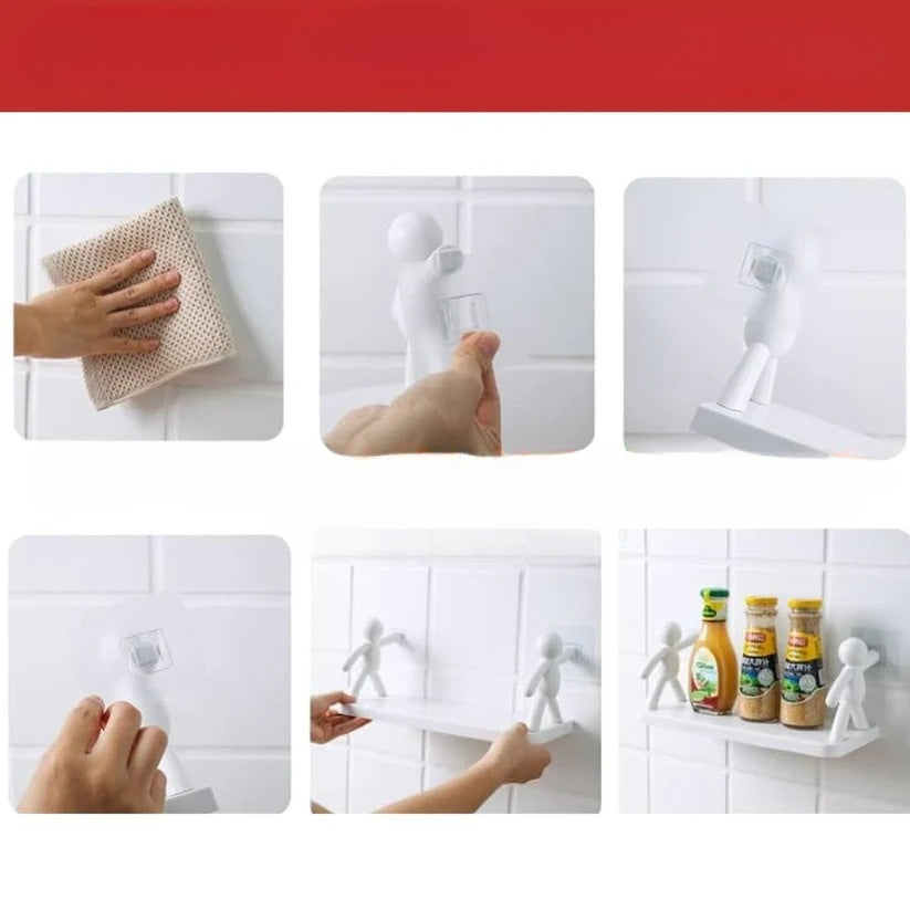 Prateleira decorativa de parede com fixação adesiva