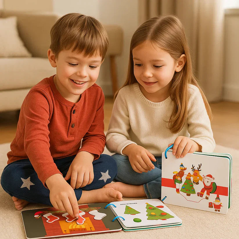 Livro educativo Montessori de histórias de Natal