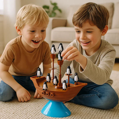 Navio pirata dos pinguins – jogo de equilíbrio para toda a família