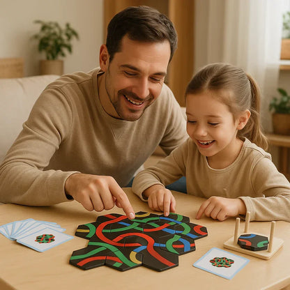 Jogo educativo de caminhos para crianças e toda a família