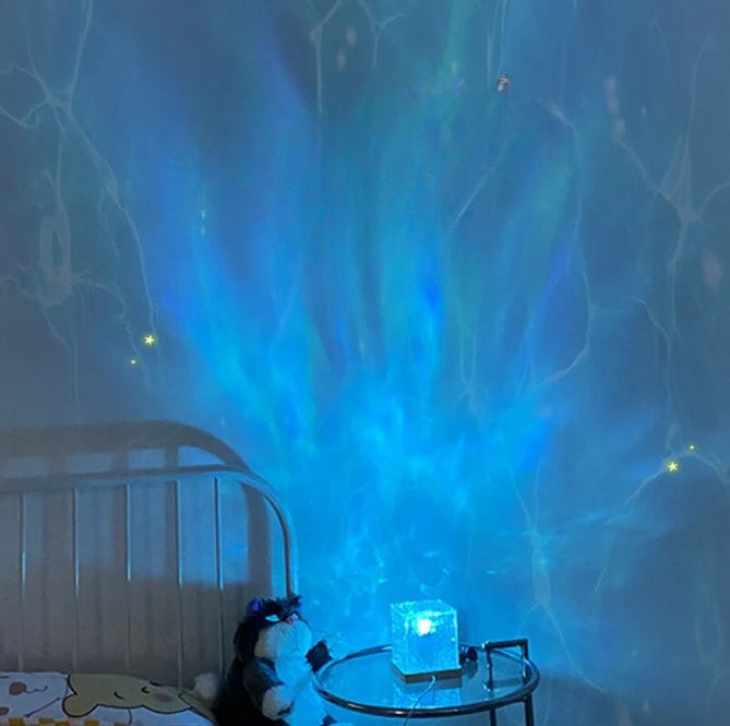 Lâmpada Projetora de Cristal – 16 Cores, Efeito Oceânico Relaxante