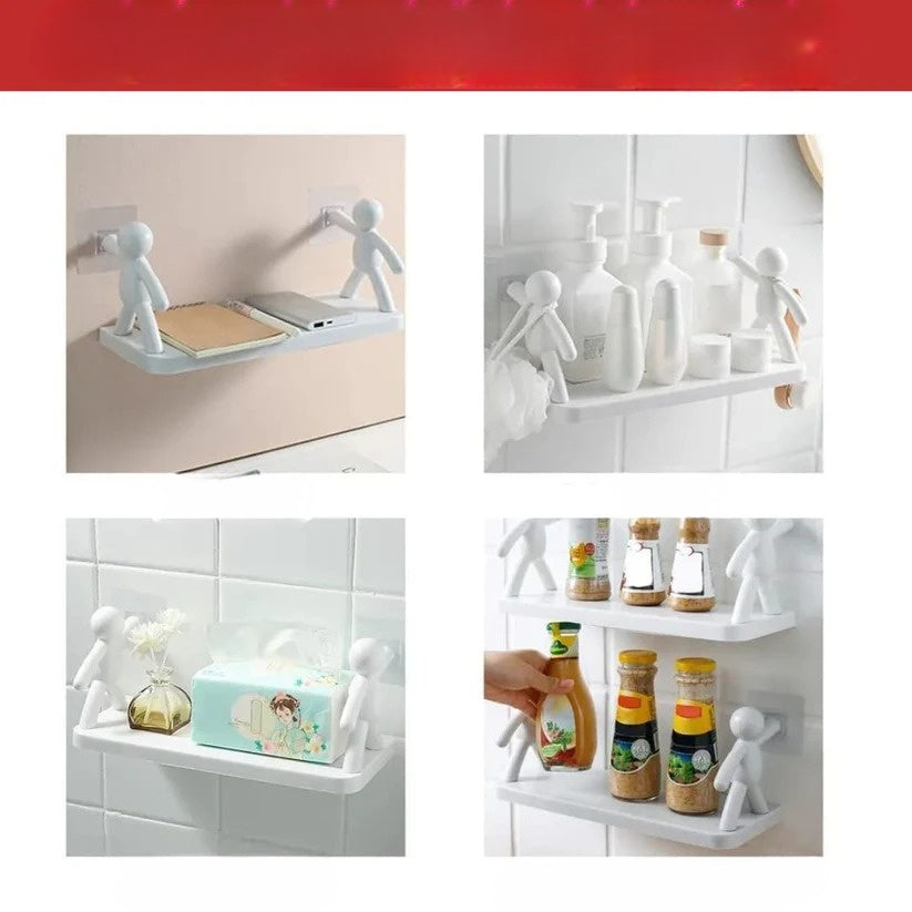 Prateleira decorativa de parede com fixação adesiva