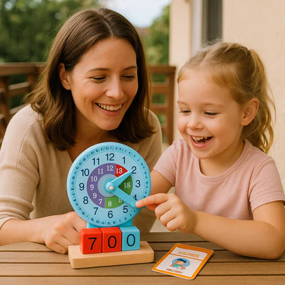 Jogo educativo em forma de relógio para ajudar as crianças a aprender as horas