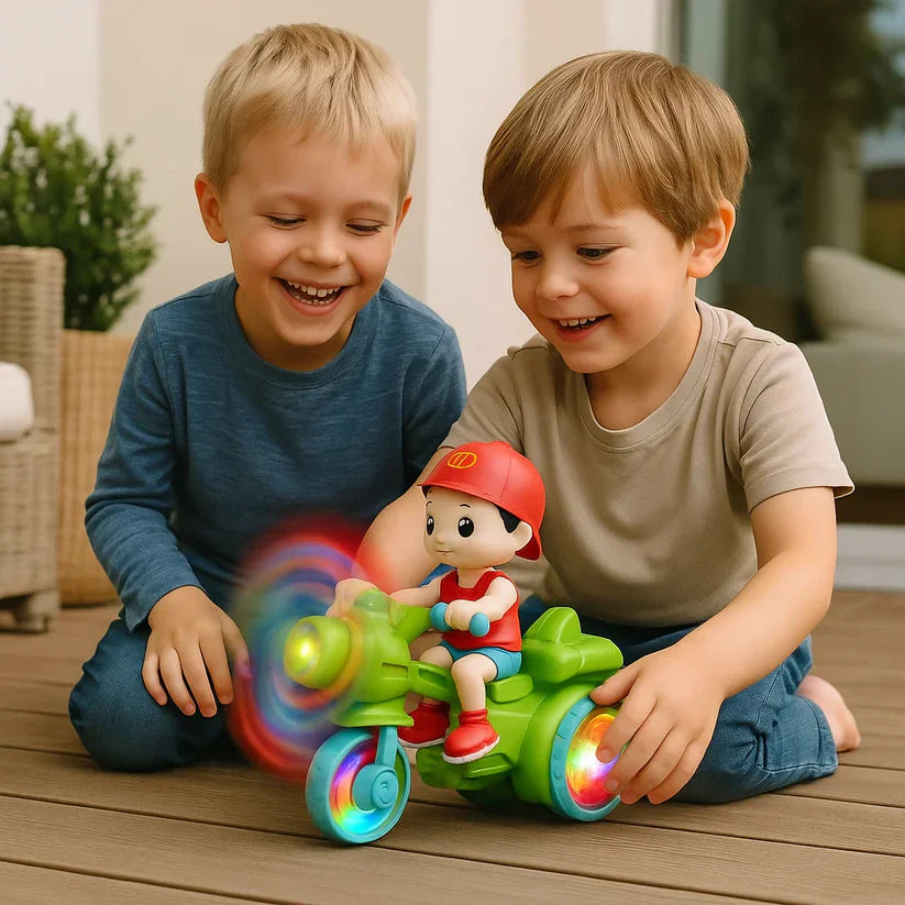 Brinquedo acrobático infantil com luzes e música