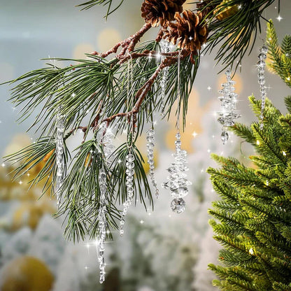 24 enfeites de Natal em forma de estalactites de cristal (3 modelos diferentes)