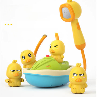 Brinquedo de banho com fonte de patinhos e pulverizador de duche