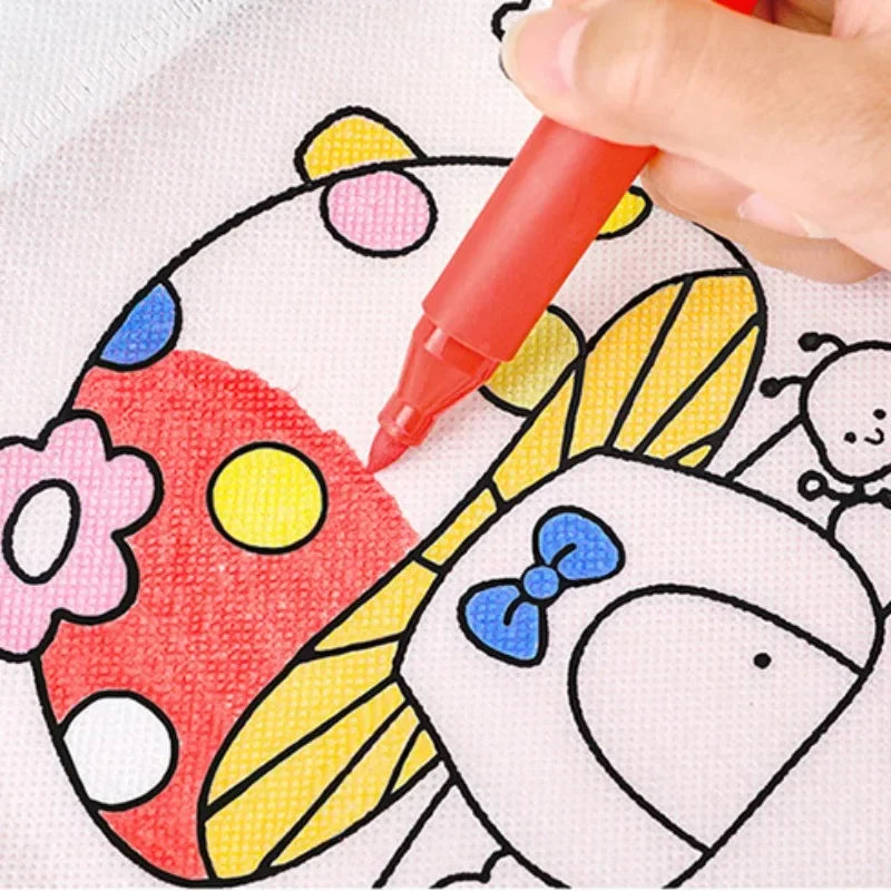 Conjunto criativo de bolsas para colorir com marcadores para crianças