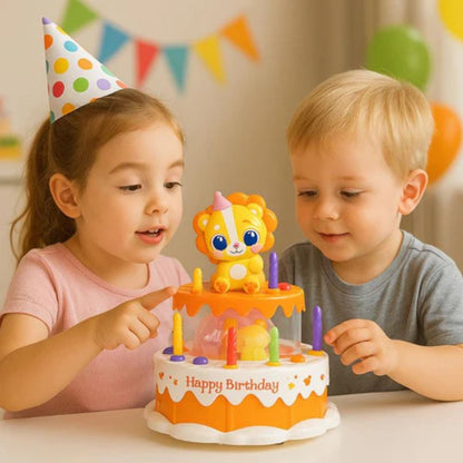 Bolo de Aniversário Dançante – Brinquedo Musical LED para Crianças