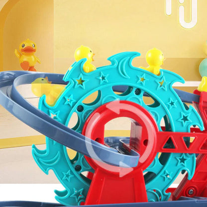 Carro de bombeiros com percurso deslizante de patinhos