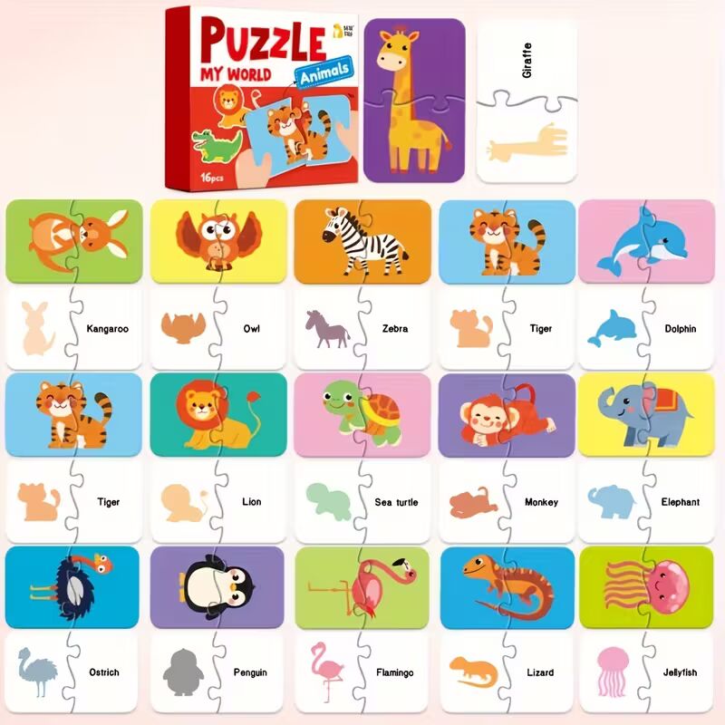 Puzzle educativo colorido para crianças