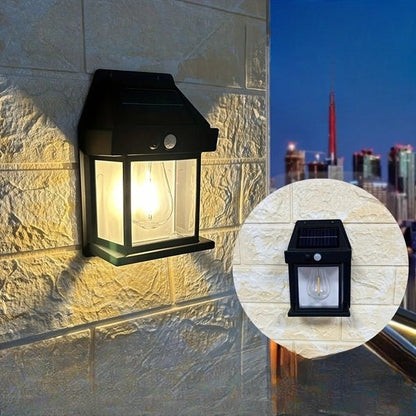 Candeeiro de parede para exterior com carregamento solar