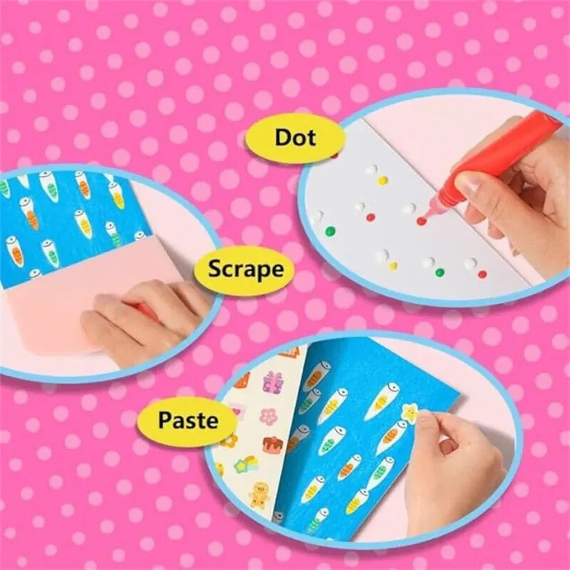 Conjunto criativo de desenho com cores do arco-íris