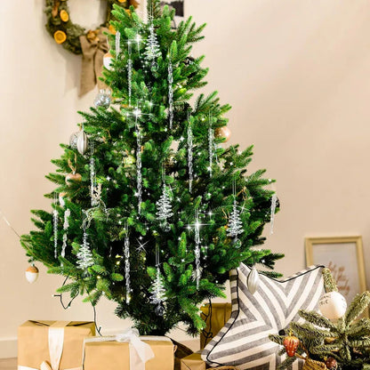 24 enfeites de Natal em forma de estalactites de cristal (3 modelos diferentes)