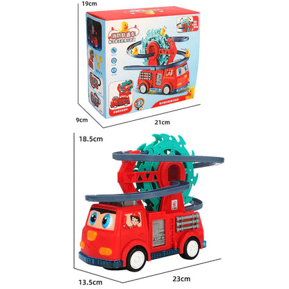 Carro de bombeiros com percurso deslizante de patinhos