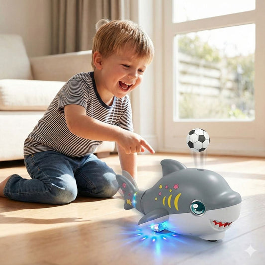 Brinquedo de tubarão flutuante com bola