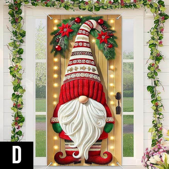 Grinalda de Natal para porta com laço e sinos – um destaque festivo impressionante