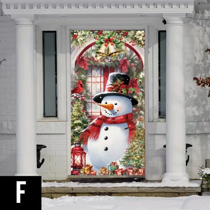 Grinalda de Natal para porta com laço e sinos – um destaque festivo impressionante