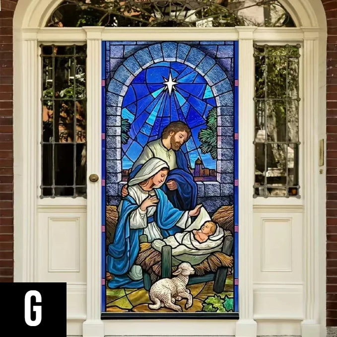 Grinalda de Natal para porta com laço e sinos – um destaque festivo impressionante