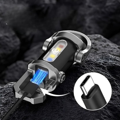 Lanterna recarregável de alta luminosidade com porta-chaves