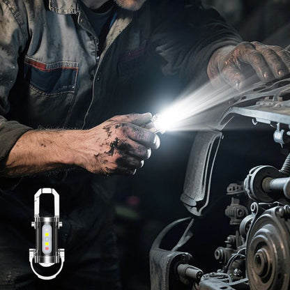 Lanterna recarregável de alta luminosidade com porta-chaves