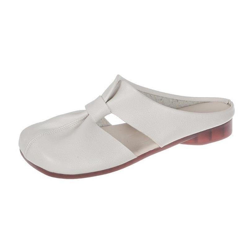 Sapatos femininos slip-on com laço e sola macia