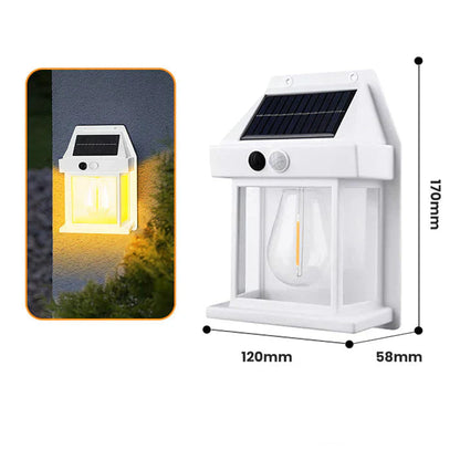Candeeiro de parede para exterior com carregamento solar