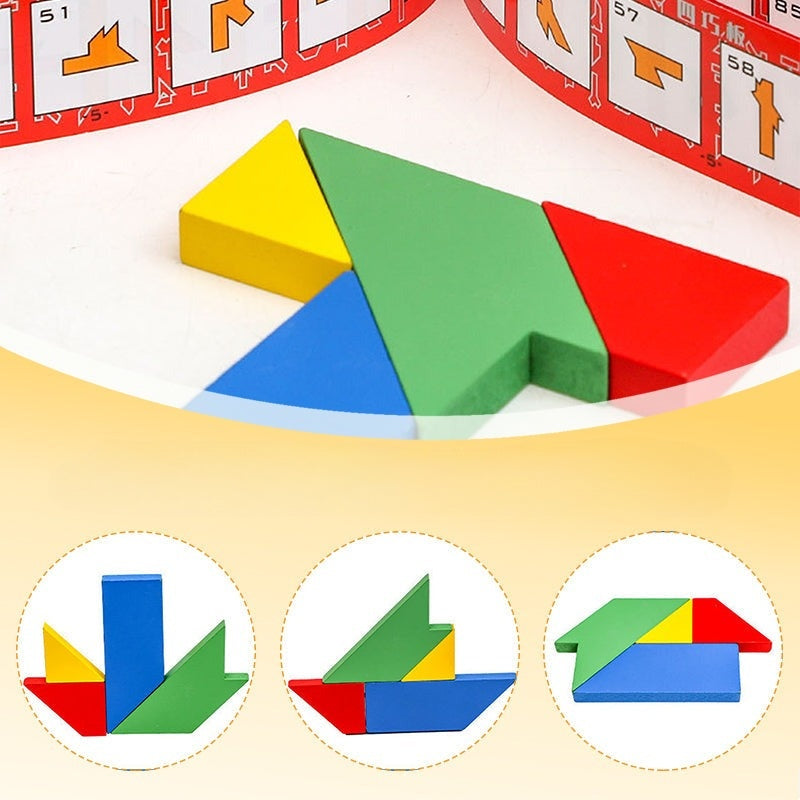 Quebra-cabeça de madeira em forma de T para crianças e adultos