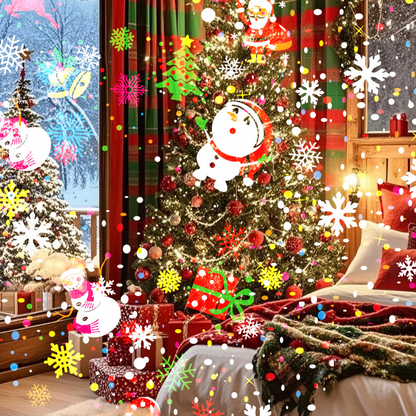 Lâmpada Projetora LED de Natal – 16 Padrões Festivos com Efeito Giratório