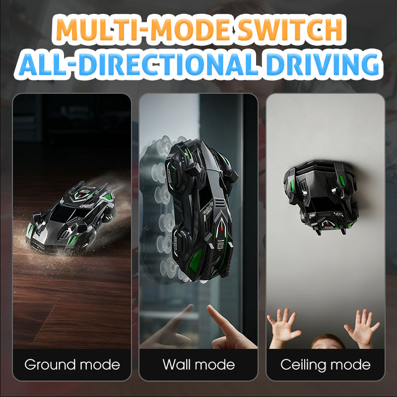 Carro RC para crianças controlado por laser que anda nas paredes