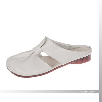 Sapatos femininos slip-on com laço e sola macia